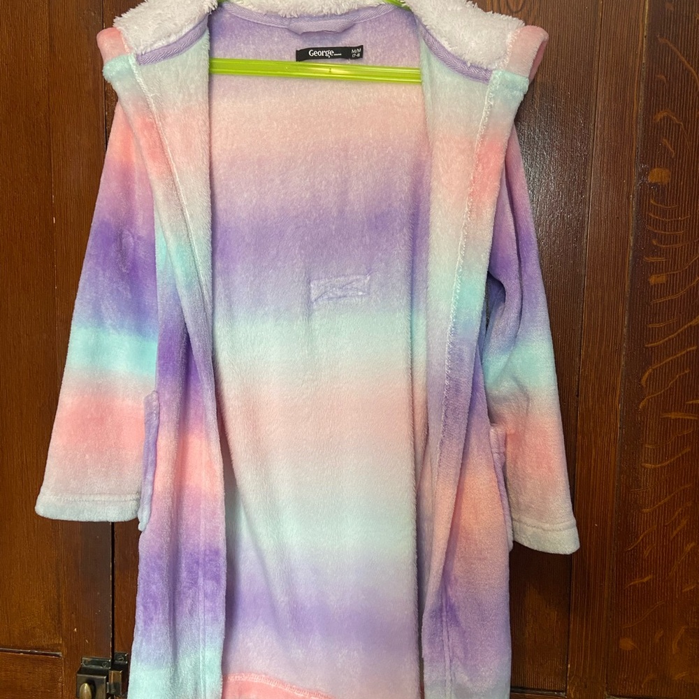 Girls Colorful Tie-Dye Hooded Robe - Picture 4 of 4
